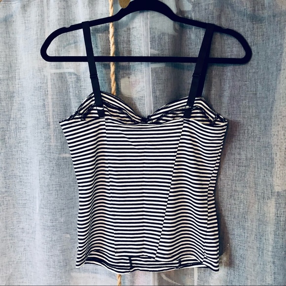 H&M Black and White Striped Bustier Tank Top - Picture 3 of 3